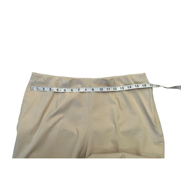 Womens Easy Spirit Stretch Pull On Beige Tan Cream Cotton Pants Size Zip Button - Picture 7 of 10